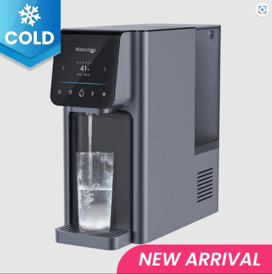 Waterdrop A1 Heiß-Kaltwasser-Spender mit Umkehrosmose-Technologie für reines Trinkwasser in modernem Design.